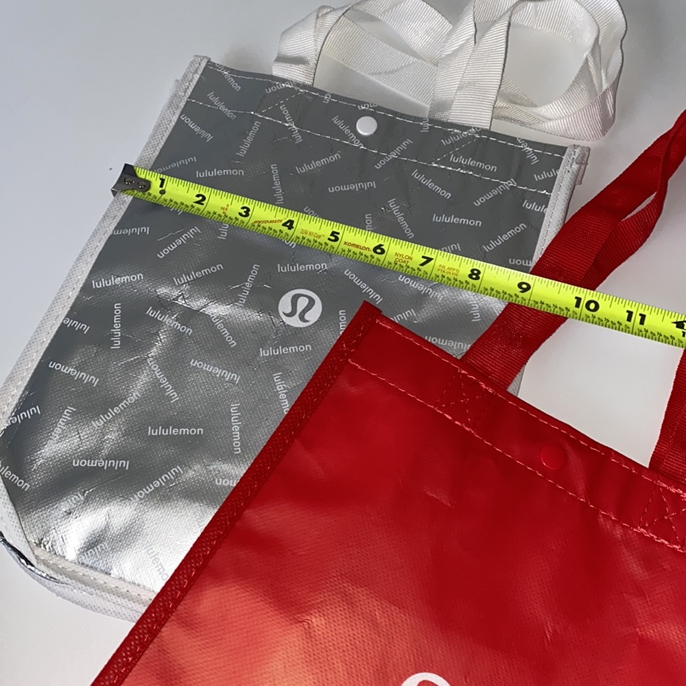 3 Lululemon Tote Bags Black and white, red, silver - Picture 4 of 8